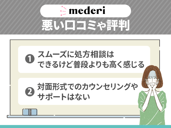 メデリピルの悪い口コミや評判