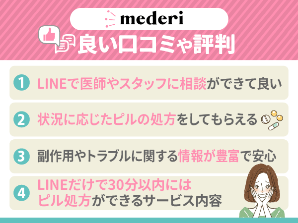 メデリピルの良い口コミや評判