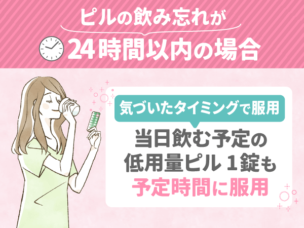 ピルの飲み忘れが24時間以内の場合
