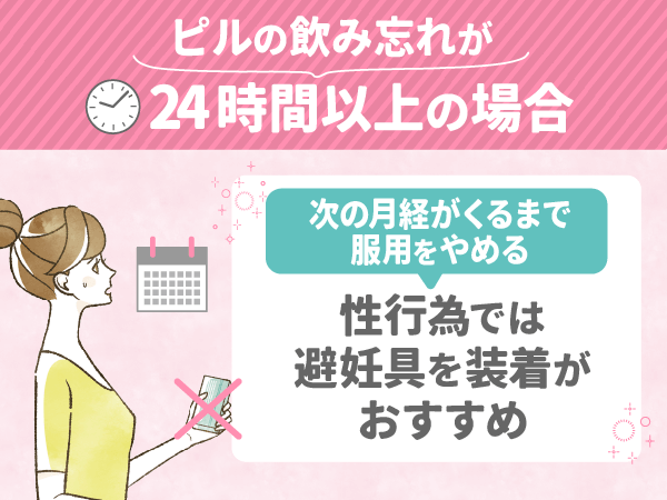 ピルの飲み忘れが24時間以上の場合