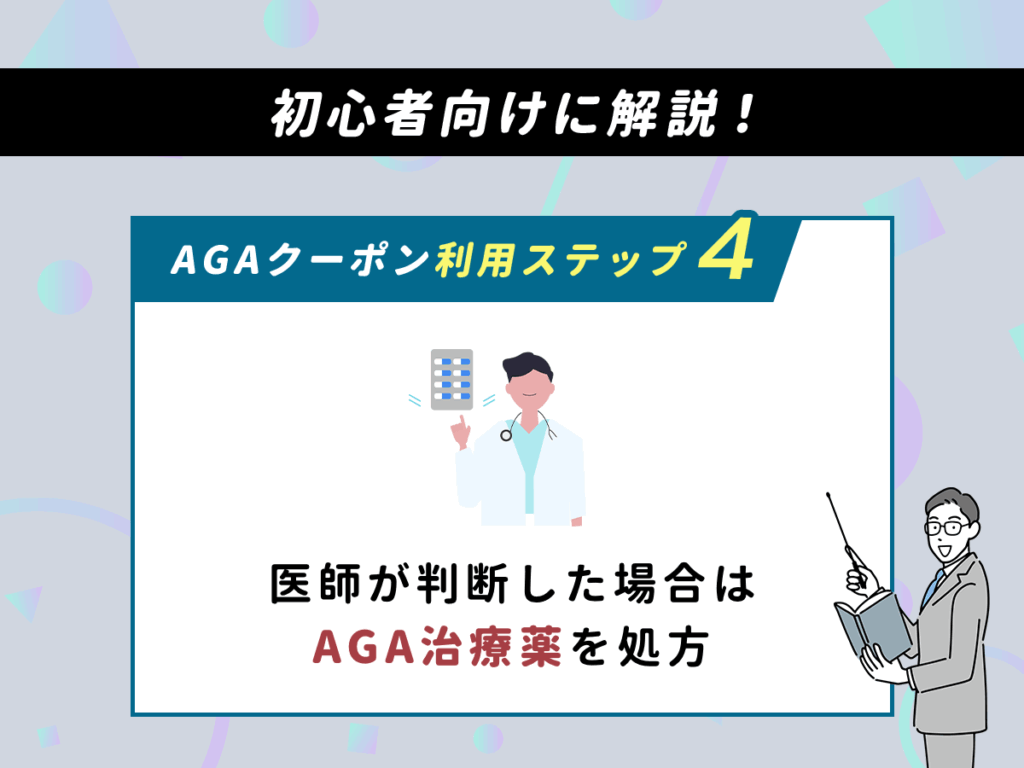 DMMのAGAクーポン利用ステップ④：医師が判断した場合はAGA治療薬を処方