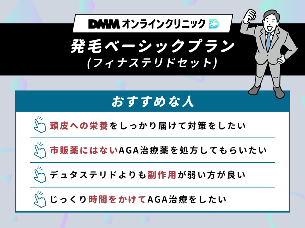 DMMオンラインクリニックAGA発毛ベーシックプランフィナステリドセットのクーポン（フィナステリド・ミノキシジル・AGAタブレットL-リジン）