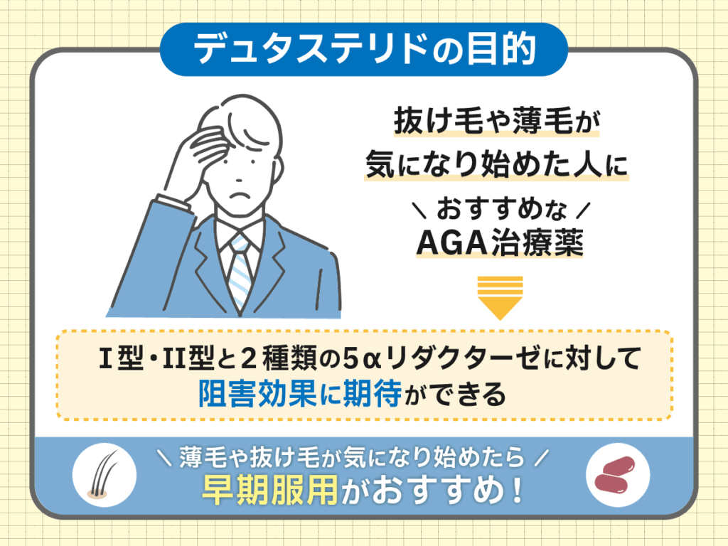 デュタステリド（ザガーロジェネリック）は抜け毛・薄毛予防でおすすめ
