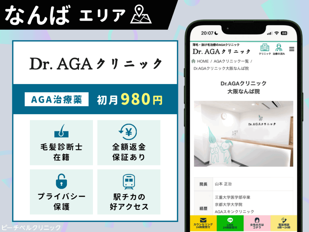 大阪】AGAおすすめクリニック比較22選一覧！薄毛治療をするならどこがいい？｜ピーチベルクリニック