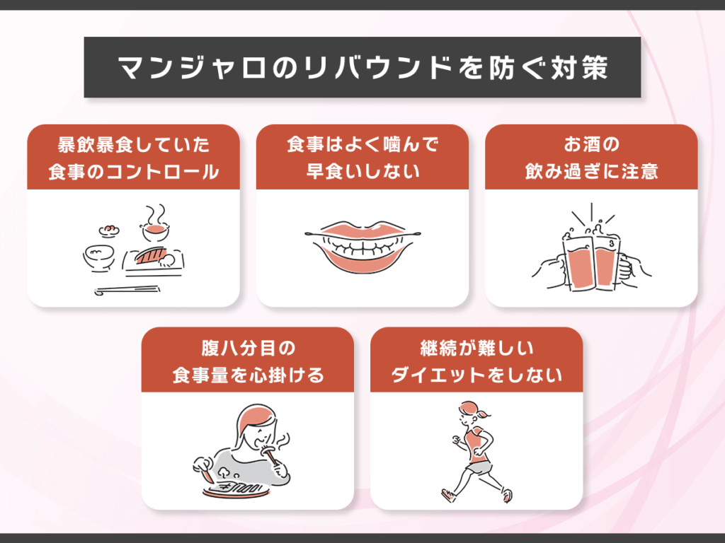 マンジャロのリバウンドを防ぐおすすめな対策